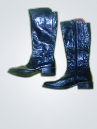 Black Leather Knee-High Boots