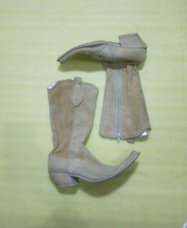 Unbranded Beige Suede Cowboy Boots