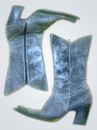Gray Embroidered Cowboy Boots