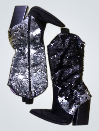 Valentino Sequined Cowboy Boots