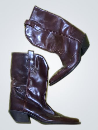 Zara Brown Leather Cowboy Boots