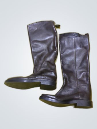 Massimo Dutti Brown Leather Knee-High Boots