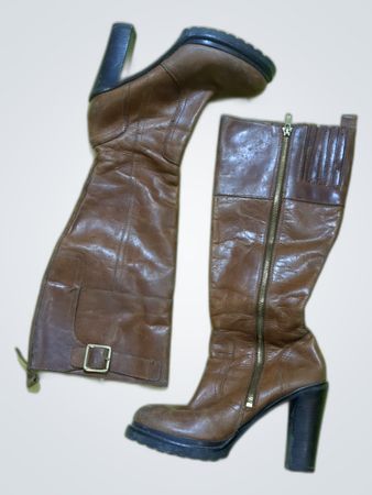Witt Brown Leather Knee-High Heeled Boots