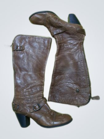 Clarks Brown Leather Knee-High Boots