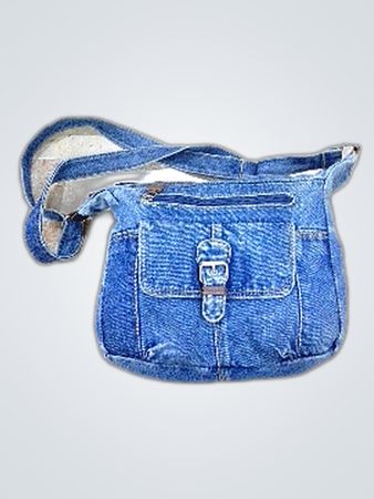 Blue Denim Crossbody Bag