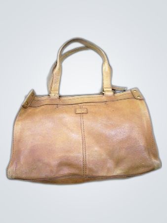 Fossil Tan Leather Tote Bag