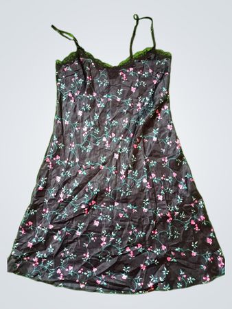 Floral Embroidered Lace Trim Slip Dress Size 12
