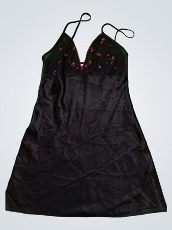Dorothy Perkins Black Floral Embroidered Slip Dress