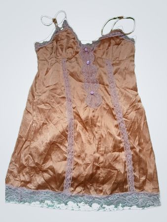 Peach Lace Trim Chemise
