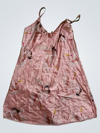Pink Crane Pattern Dress