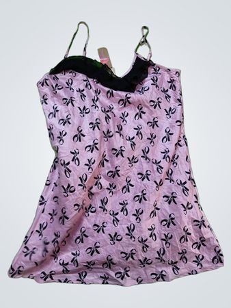 Pink Camisole with Black Floral Pattern