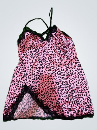 Unbranded Pink Leopard Print Slip Dress