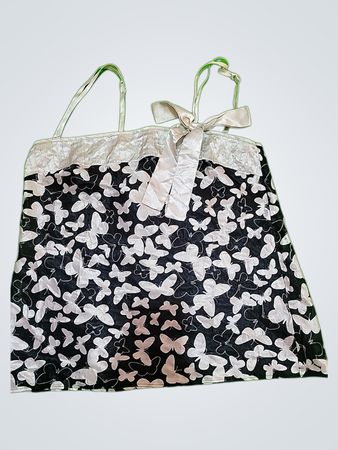 Women's Black and White Butterfly Top