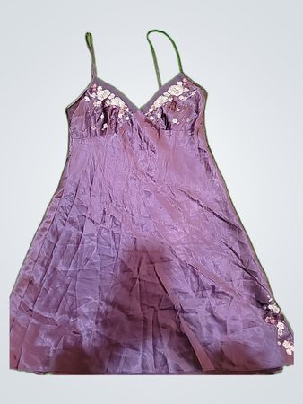 Debenhams Purple Floral Embroidered Slip Dress