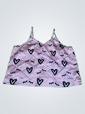 Pink Camisole with Heart and Eyelash Pattern