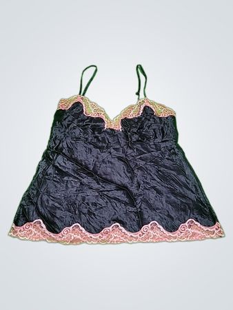Hooters Black Camisole with Pink Lace