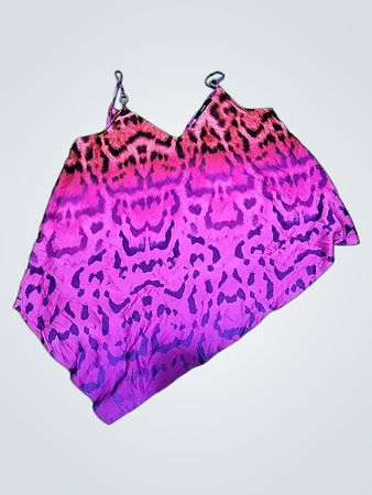 George Pink Purple Animal Print Bikini Top