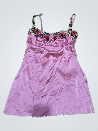Pink Floral Embroidered Dress