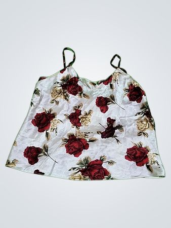 Unbranded Floral Rose Print Satin Cami Top