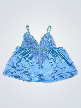 Blue Lace-Detail Camisole