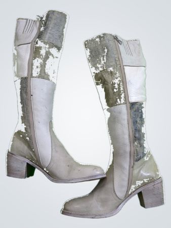 Women's White Leather Boots
