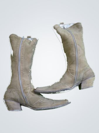Tan Suede Cowboy Boots