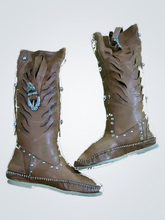 Brown Cowboy Boots with Silver Studs