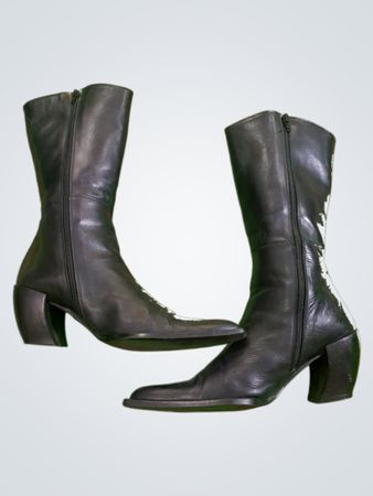 Vera Gomma Black Leather Boots