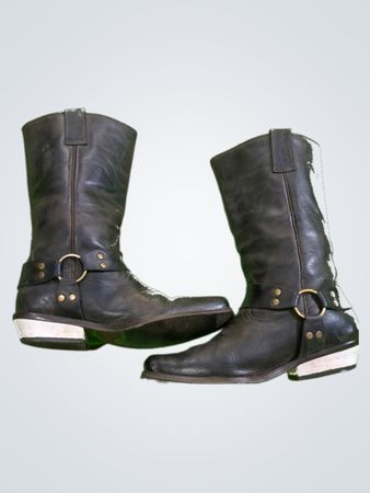 Andiamo Black Leather Cowboy Boots
