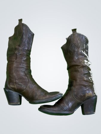 Brown Leather Cowboy Boots
