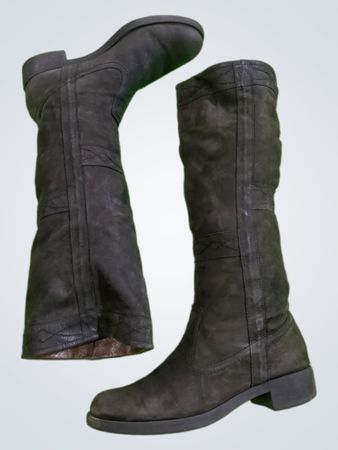 Nero Giardini Black Suede Knee-High Boots