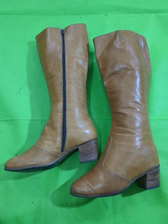 Unbranded Tan Leather Knee-High Boots