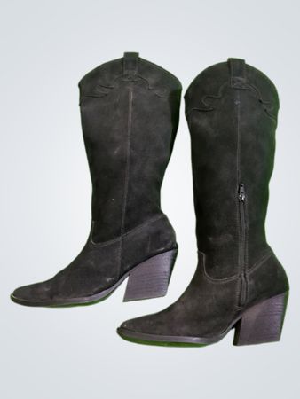 Black Suede Cowboy Boots