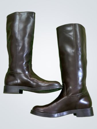 Zara Brown Leather Riding Boots