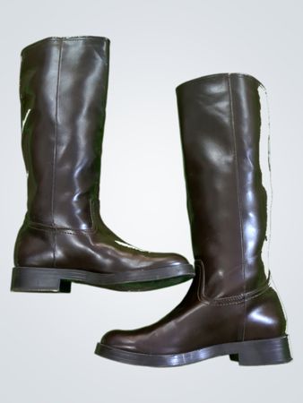 Zara Brown Leather Riding Boots