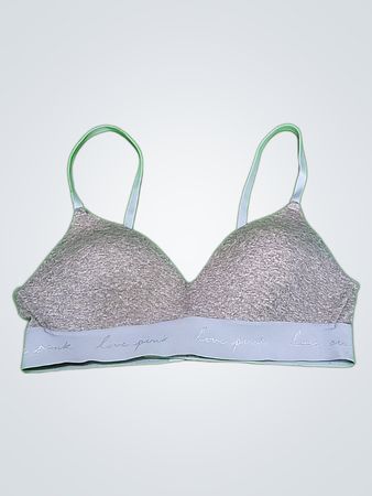 PINK Victoria's Secret Grey Love Pink Wireless Bralette