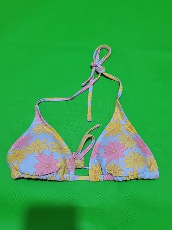 Floral Pattern Halter Neck Bikini Top