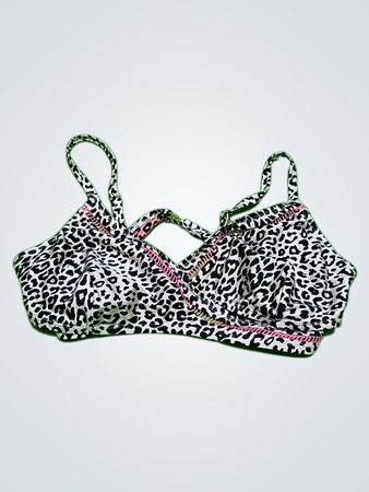 No Boundaries Leopard Print Triangle Bikini Top