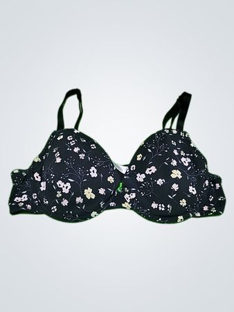 Black Floral Bra