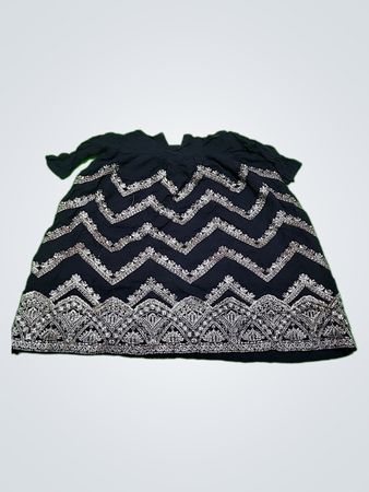 Black and Silver Embroidered Skirt