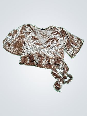 New Look Brown Velvet Wrap Top
