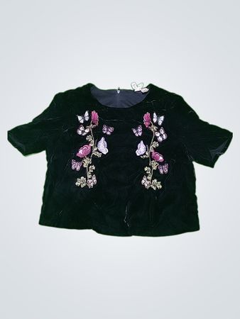 Black Embroidered Top