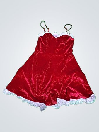 Red Lace-Trimmed Dress