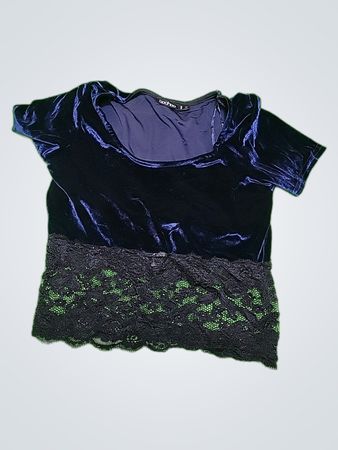 Black Velvet and Lace Top