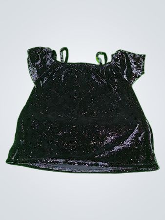 Next Black Glitter Velvet Crop Top