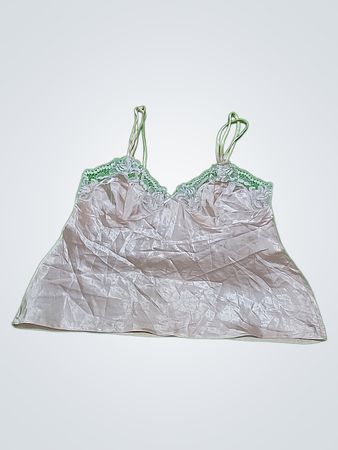 Womens beige camisole with lace trim