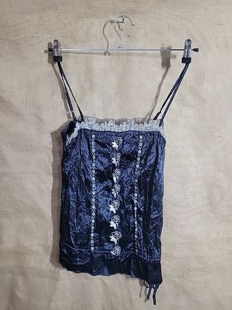Dorothy Perkins Navy Velvet Cami Top