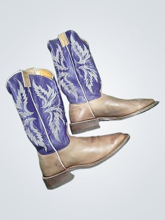 Purple and Tan Cowboy Boots