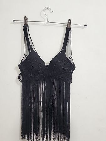Scarlet Black Fringe Bra