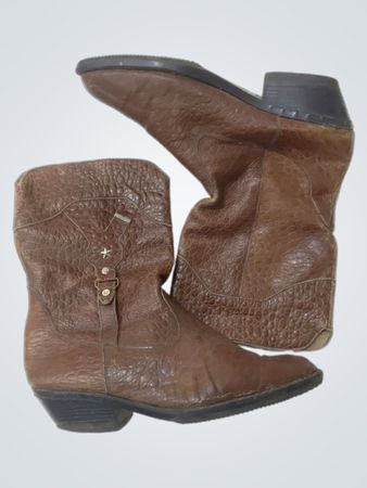 Brown Leather Cowboy Boots